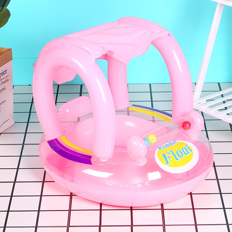 Baby Swimming Pool Floats with Canopy Inflatable Infant Swimming Float ...