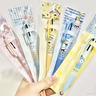 Yb2 Sanrio ปากกาลูกลื่น ลาย Melody Cinnamoroll Pochacco Hangyodon 0.7 มม. 3 สี 3 in 1 BY2