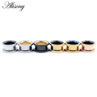 Alisouy 2 ชิ้น Smith Hollow สแตนเลส Flared หูปลั๊กอุโมงค์ Expander Stretcher วัดเนื้อเจาะต่างหูเครื่องประดับ