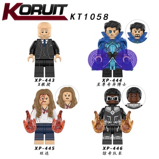 Kt1058 XP444 ของเล่นตัวต่อ หมอ ในจักรวาลแห่งความบ้าคลั่ง Marvel Professor X Scarlet Witch ขนาดเล็ก