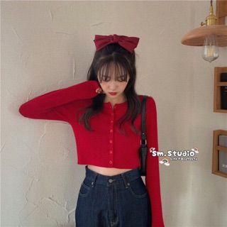 เสื้อครอปแขนยาวเกาหลี ✨ รุ่น Bobbi crop