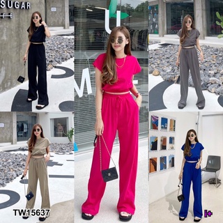 WST15637 Set 2 ชิ้น New Arrival !!!! Set Crop top stly rawii Set เสื้อครอปจั้มเอวแขนล้ำ เนื้อผ้าคอตต้อน 100