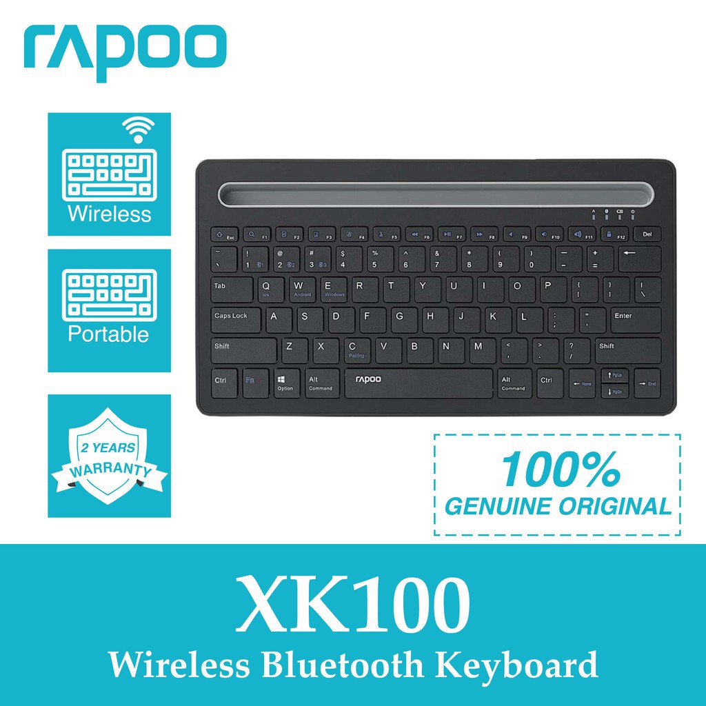 Rapoo XK100 Wireless Bluetooth Keyboard แป้นภาษาไทย/อังกฤษสามารถชาร์ทได้เชื่อมต่อได้ กับ ระบบ Windows®, Android, Mac,ios