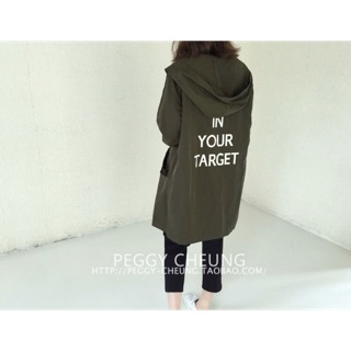 เสื้อคลุม แขนยาว มีฮูด ลาย ZERO IN YOUR TARGET รหัสสินค้า 0020338