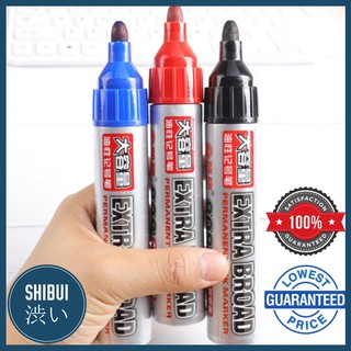 SHIBUITH Permanant Broad Marker ปากกาเขียนทุกพื้นผิว ปากกามาร์คเกอร์ หมึกกันน้ำ ด้ามใหญ่ จัมโบ้ แบบเติมหมึกได้ ปากกาเคมี