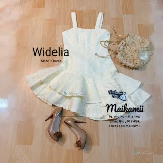 ชุดสีครีม เดรสลูกไม้งานป้าย widelia​