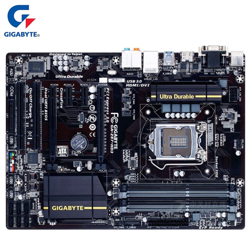 Gigabyte GA-Z87-HD3 Motherboard For Intel Z87 DDR3 USB3.0 32GB LGA1150 Z87 HD3 Desktop Mainboard Systemboard Used
