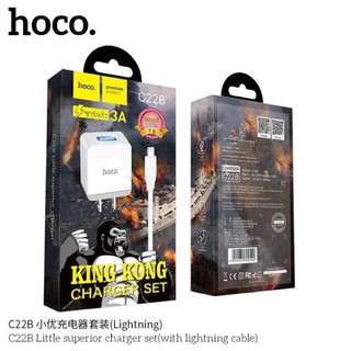 ชุดชาร์จ พร้อมสายชาร์จ Hoco C22B ชาร์จเร็ว 3A 1 USB 5V/3A หัวชาร์จ ที่ชาร์จแบต ของแท้100% รับประกัน💯