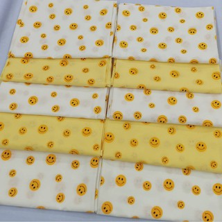 ผ้าตัดเสื้อ ผ้าปูโต๊ะ ปิคนิก ทำม่าน ลายยิ้ม diy