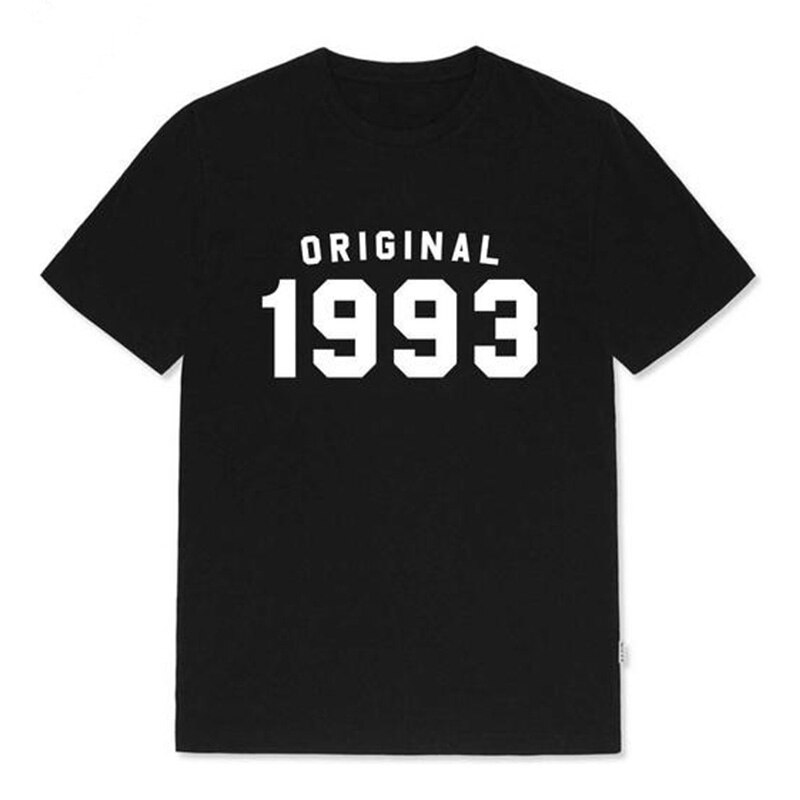 1993 เสื้อยืดลําลอง ผ้าฝ้าย แขนสั้น พิมพ์ลายคําคมตลก 27th Birthday Party แฟชั่นฤดูร้อน สําหรับสตรี