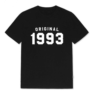 1993 เสื้อยืดลําลอง ผ้าฝ้าย แขนสั้น พิมพ์ลายคําคมตลก 27th Birthday Party แฟชั่นฤดูร้อน สําหรับสตรี