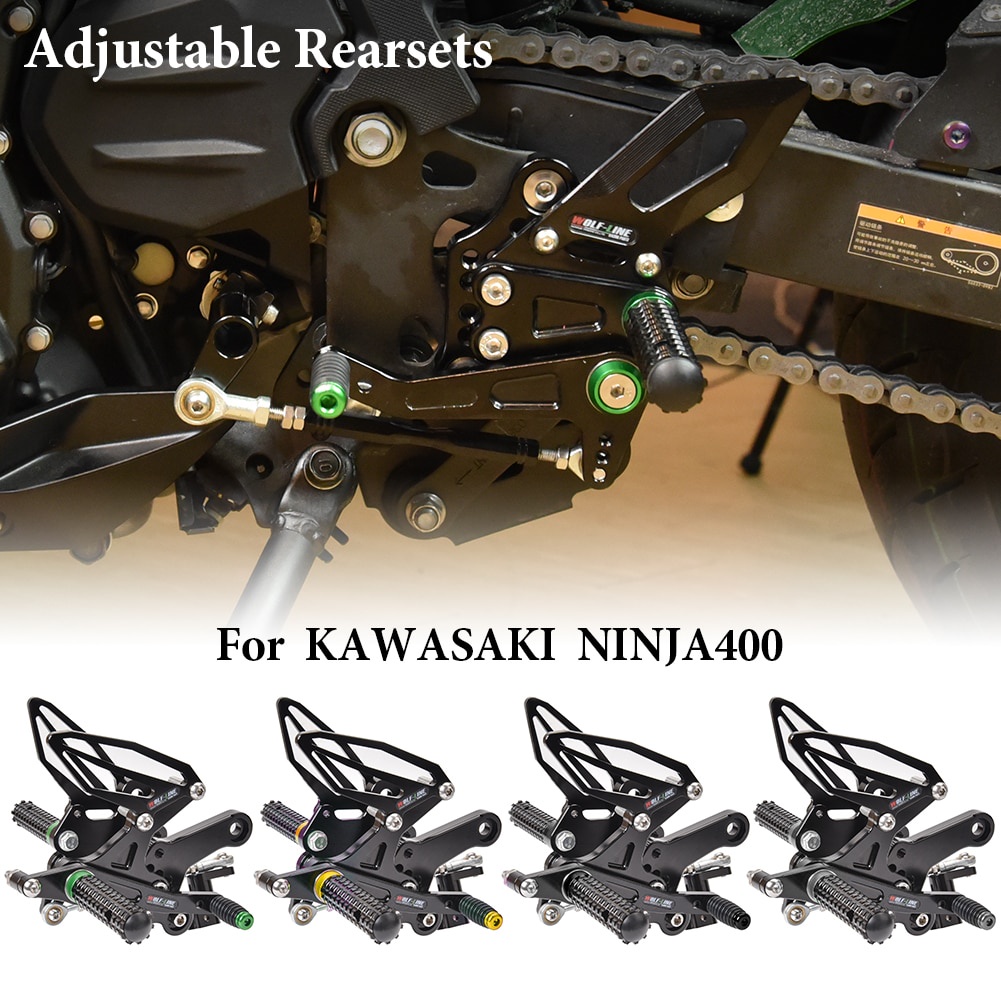 ชุดที่พักเท้าด้านหลัง ปรับได้ อุปกรณ์เสริม สําหรับรถจักรยานยนต์ Ninja 400 KAWASAKI NINJA400 2018 2019 2020 2021 2022 Z400