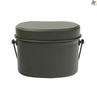 SNKE 1.2L/1.5L Outdoor Military Canteen Mess Tin Kit Camping Cookware Lunch Box Cooking Pot for Backpacking Fishing Hiking Picnic