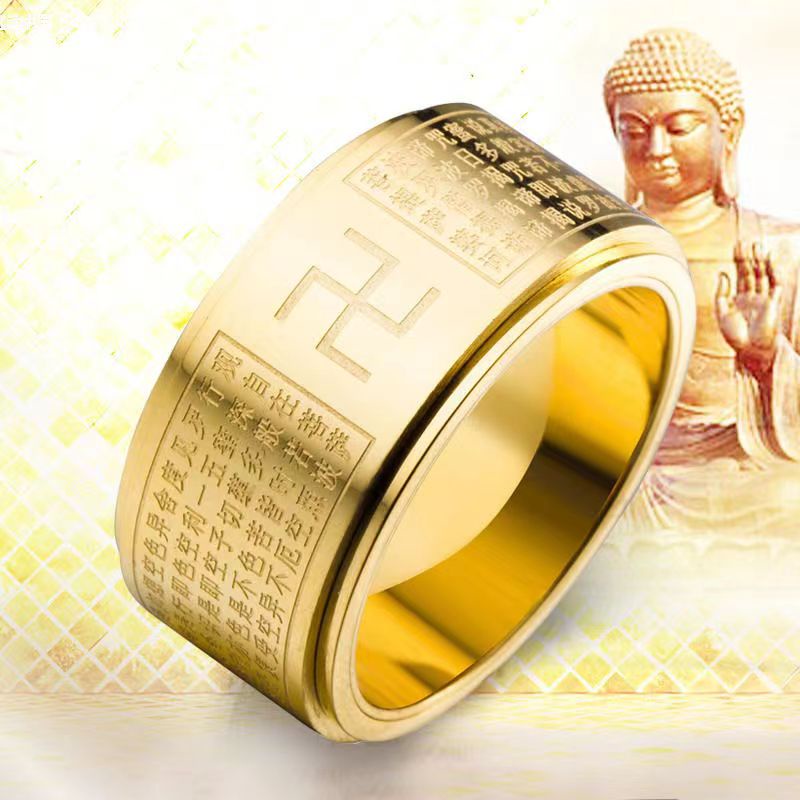 Thai ONLY แหวนหัวใจพระสูตร แหวนสแตนเลสหมุนได้ แหวนหฤทัยสูตร พร้อมส่ง