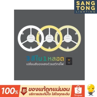 Lamptan(สลับ3แสง) หลอด ซาลาเปา LED lens module สลับแสง 24w แทนหลอดนีออนกลมแบบเก่าได้ 3 สีใน1หลอด