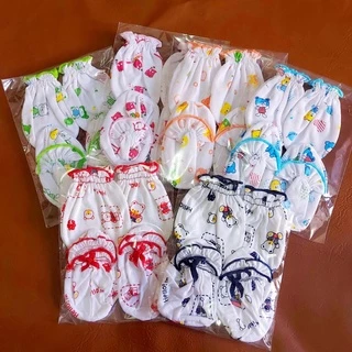 🇹🇭ยกโหล 12คู่ เซ็ตถุงมือถุงเท้าเด็ก เนื้อผ้าคอตตอน เนื้อผ้าบางนุ่มๆใส่สบาย