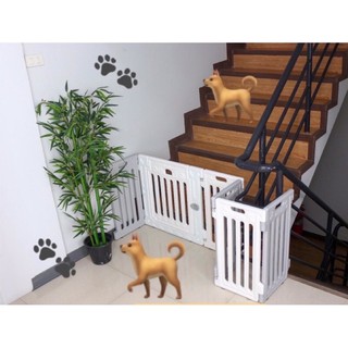 คอกหมา คอกกั้นหมา กระต่าย  คอกพลาสติก dog fence  มีประตูใหญ่ กรงหมา  70x103cm.  คอกกั้น สัตว์เลี้ยง  สินค้าfood grade