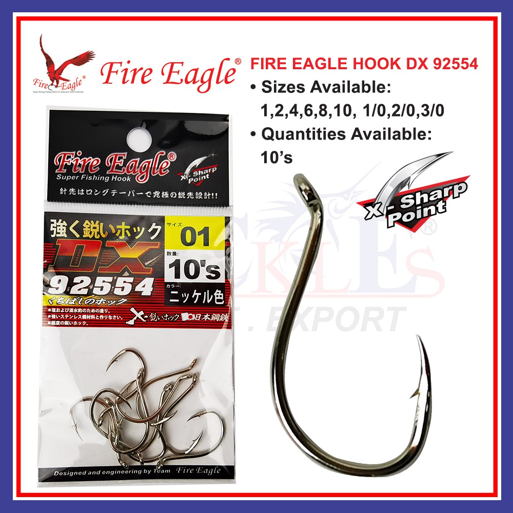 Fire Eagle Hook DX 92554 Strong Sharp และ Super Fishing Hook Matakail Pancing