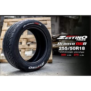 255/55R18 ยางซอฟ NEW2022 ยางรถยนต์ ยี่ห้อ ZESTINO รุ่น ACROVA 06R ตัวหนังสือสีขาวแดง หนึบติดถนนรองรับความเร็วสูง(2022)