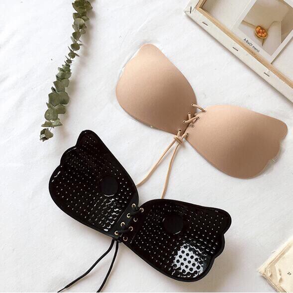 มีแพคเกจทุกชิ้น Angle Bra N003) บราปีกนก เชือกรูด (ทรงปีกผีเสื้อ) สั่งทำพิเศษ กาวเหนียว ติดทน