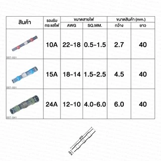 ท่อหดตะกั่ว แหวนตะกั่วกันน้ำ หัวเชื่อมต่อสายไฟ Hot Shrink Solder Sleeve | รหัส SST