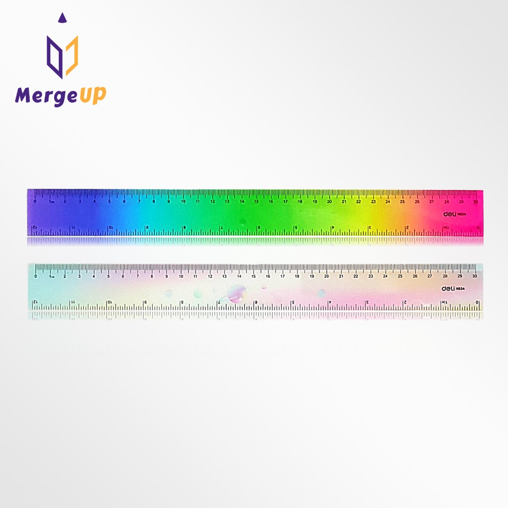 ไม้บรรทัดพลาสติก 30cm. H654 คละสี DELI