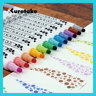 3pcs Japan Zig Kuretake Clean Color Dot Markers Double Head Metallic Color Marker Watercolor Comic Pen Painted Art Brush Highlighter