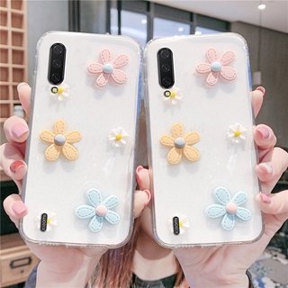 เคสโทรศัพท์ลายดอกไม้ประดับกลิตเตอร์ 3 D สําหรับ Xiaomi Mi 10 T 9 T Pro Mi 8 Mi 9 Mi 10 T Lite