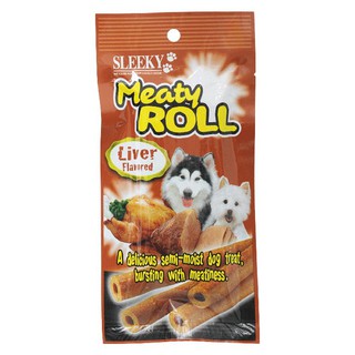 ถูกที่สุด✅  สลิคกี้ มีทตี้โรล์ รสตับ 50 ก. SLEEKY Meaty Roll Liver Flavored 50 g.