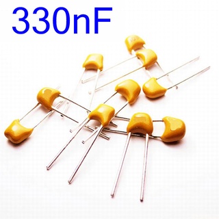 พร้อมส่ง* ตัวเก็บประจุเซรามิก 334 0.33UF 50V หลายชั้น 5 ชิ้น