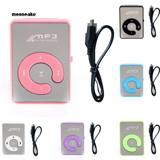 ☼Mooncake☼Mini Clip Mirror Surface Support Micro SD TF Card Sport MP3 Music Player Gift