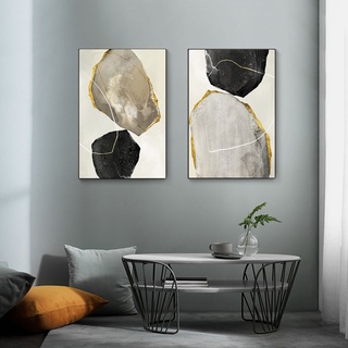 Abstract Geometric Canvas Poster Print Golden Color Block Wall Art Marble Wall Paintings Nordic Artwork Decorative Pictures