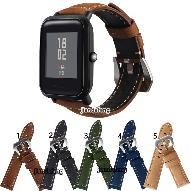 สายรัดหนังแท้ Panerai สำหรับ Huami Amazfit Bip Bit Pace Youth