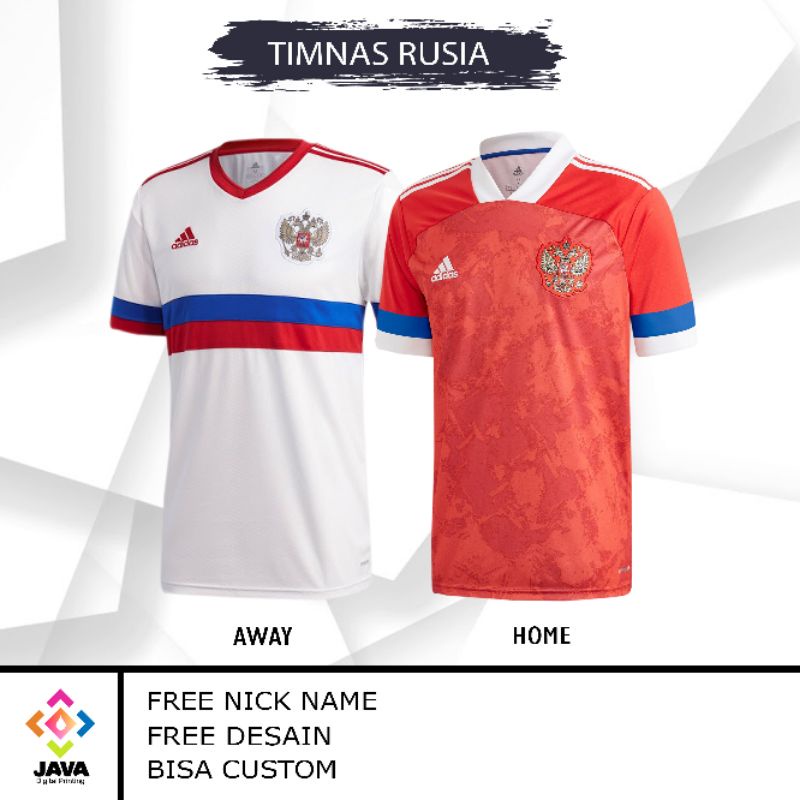 RUSSIAN NATIONAL TEAM HOME / AWAY JERSEY 2021 พิมพ์เต็มฟรี NICK NAME