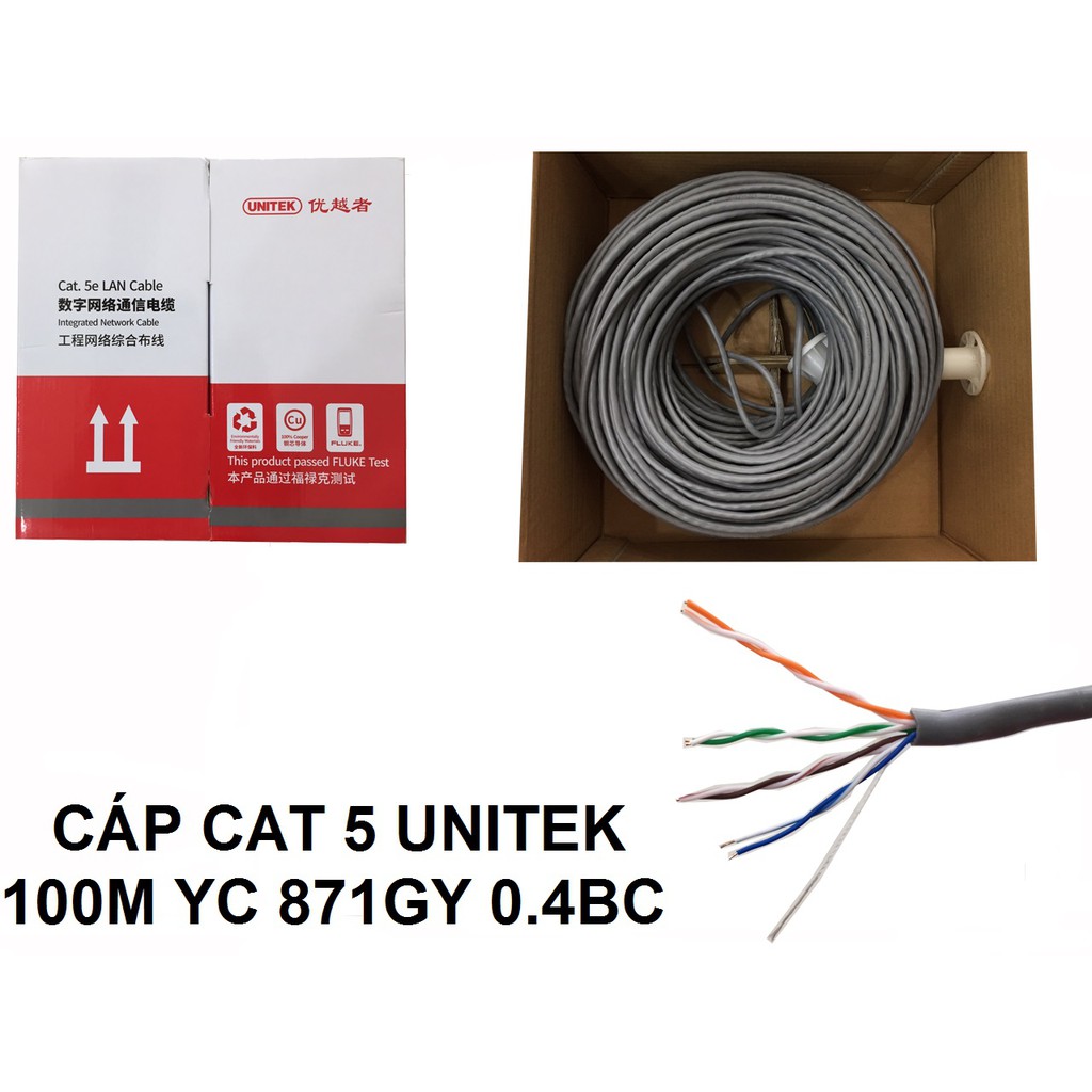 UNITEK 100M YC 871GY 0.4BC CAT 5 CABLE