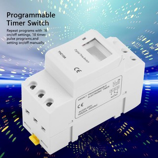Timer Switch THC15A เครื่องตั้งเวลาดิจิตอล 16 โปรแกรม 220V