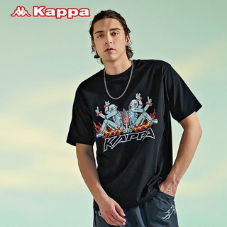 เสื้อยืดแขนสั้นลําลอง ทรงหลวม พิมพ์ลาย Kappa outlet player collection Xie Feng สําหรับผู้ชาย และผู้หญิง