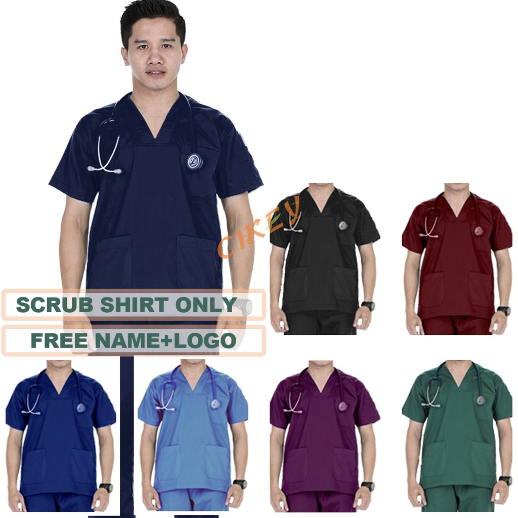 READY STOCKMEDICAL SCRUB SUIT TOP เท่านั้น - ผู้ชายตัด