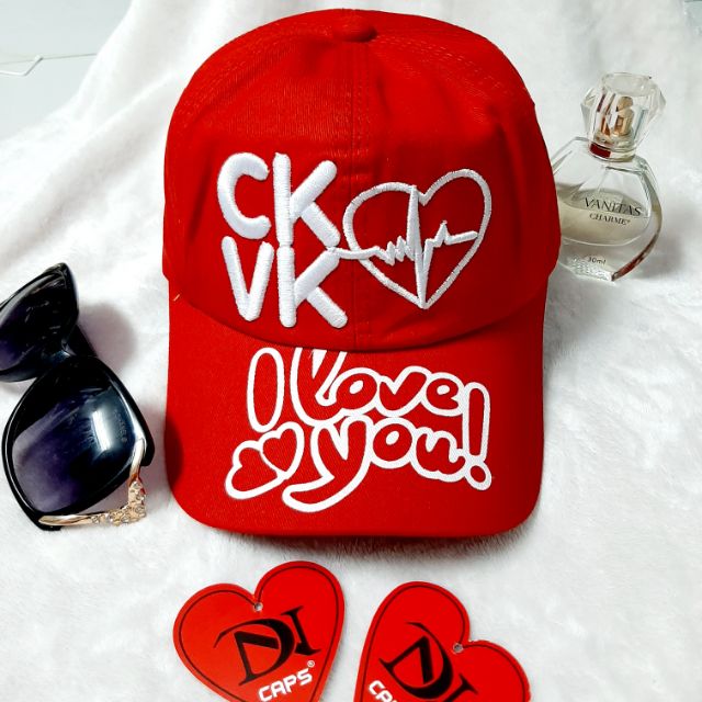 หมวกแก๊ป. งานปักคอมพิวเตอร์.vk ck love you .(husband)High-end.