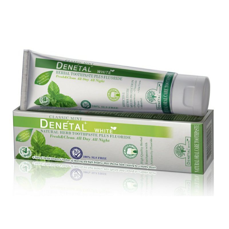 ยาสีฟัน สมุนไพรธรรมชาติ เดเนทอล ไวท์ Denetal White 100g.