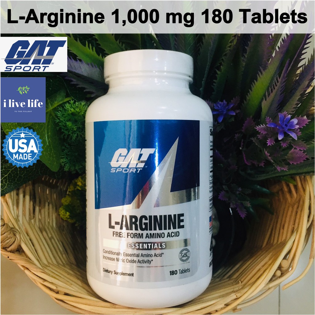 แอลอาร์จินีน L-Arginine 1,000 mg Plus Calcium 180 Tablets - GAT #แอลอาร์จินิน