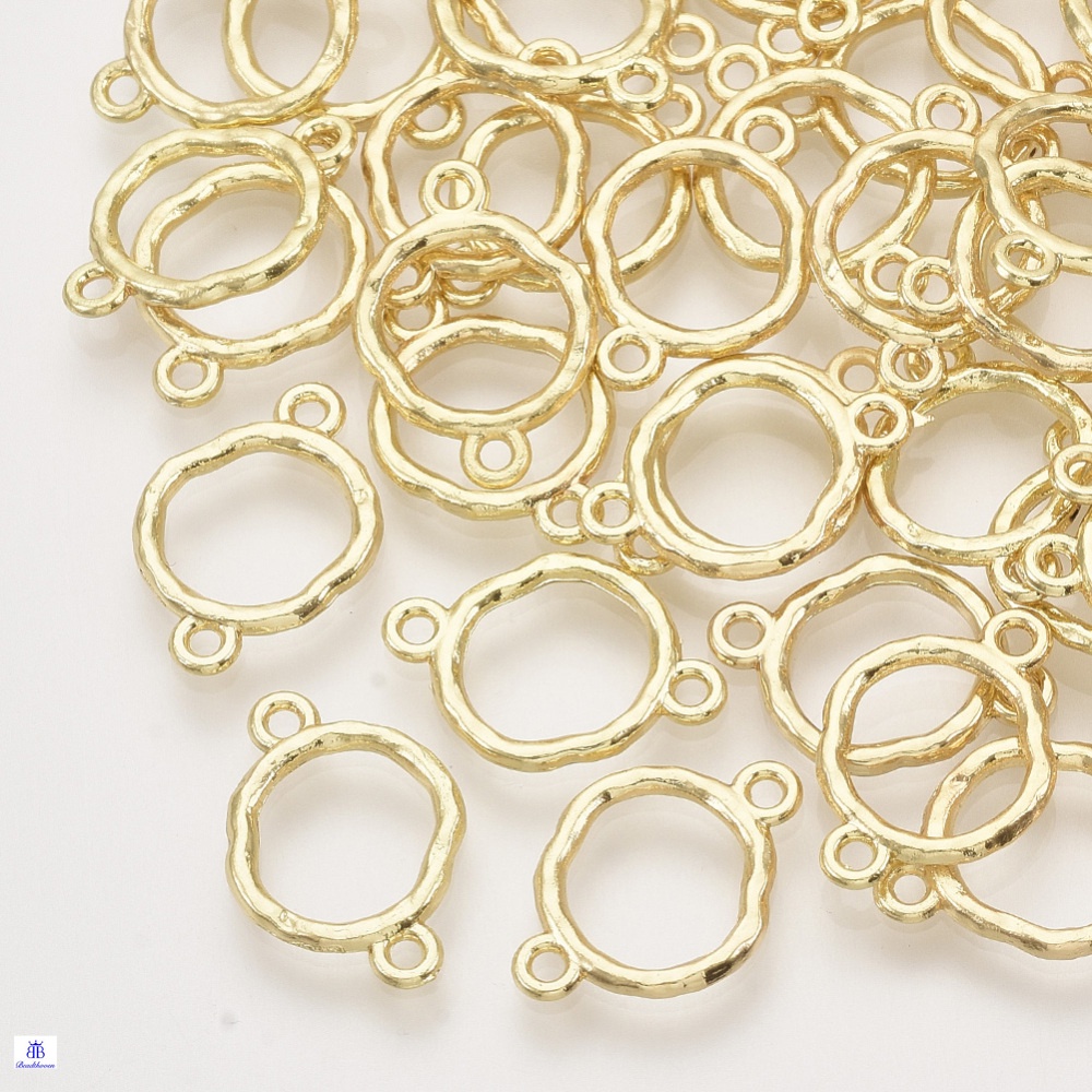 Beadthoven 5~50pc Alloy Links connectors Ring Light Gold 17x12x1.5mm Hole: 1.4mm