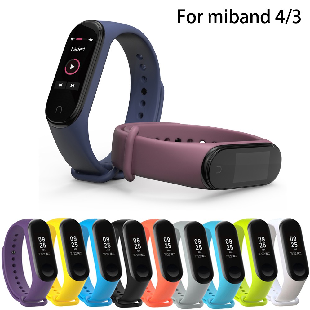 สายรัดซิลิโคนอย่างเป็นทางการสำหรับ For Xiaomi Mi Band 4 5 6 7 สร้อยข้อมือสปอร์ตนาฬิกาข้อมือ For Miband 7 6 5 4 3 วง