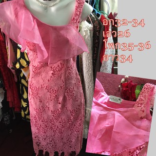 เดรสลูกไม้ Very Very Pretty Size :S สีชมพู หวานมากกกมือ2สภาพ99%