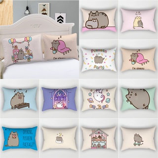 ปลอกหมอนอิง ทรงสี่เหลี่ยมผืนผ้า พิมพ์ลายการ์ตูนแมว Pusheen The Cat ขนาด 30x50 ซม. 50x75 ซม. สําหรับตกแต่งบ้าน ห้องนั่งเล่น โซฟา วันวาเลนไทน์