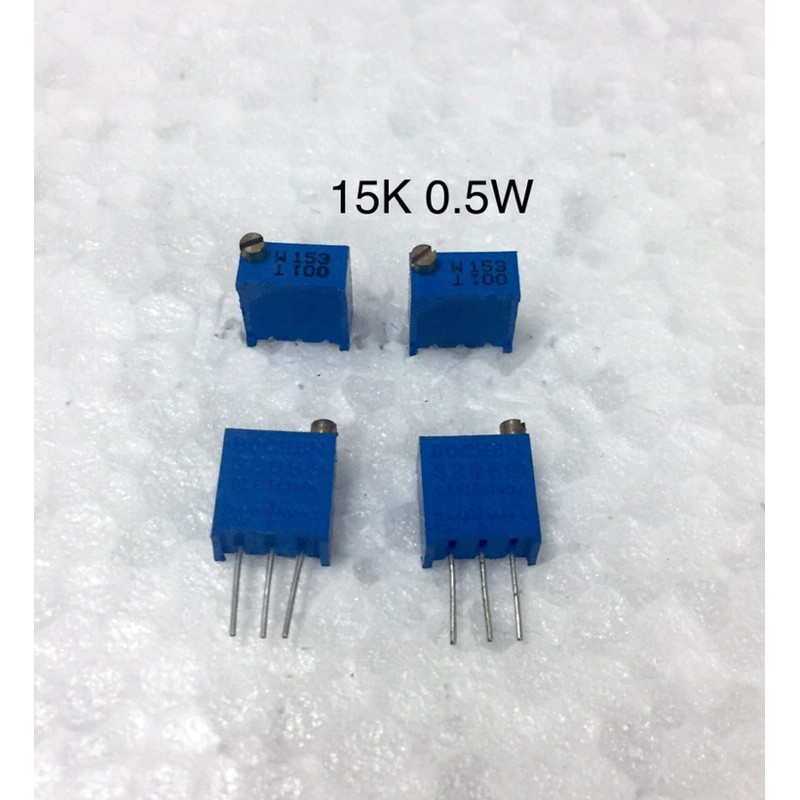 10ชิ้น Trimpot 15 K (153) +-10% 0.5W 25 Turns 15 กิโลโอห์ม 0.5 วัตต์ ค่าความผิดพลาด +-10% ตัวต้านทาน
