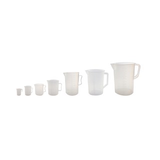 บีกเกอร์พลาสติกมีหูจับ 100 ml. - 1000 ml. (Beaker with Handle - Plastic PP 100 ml. - 1000 ml.)