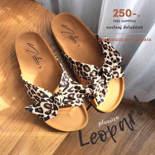 รองเท้าไซส์ใหญ่ 41-45 รุ่น Leopard รองเท้าแตะ ลายเสือ ไบเค่น ไบเก้น ไซด์ใหญ่ ไซร์ใหญ่ พลัสไซส์ bigsize plussize