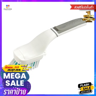 แปรงขัดพื้นห้องน้ำพร้อมด้ามจับ SCOTCH-BRITE ANTIBACTERIAL สีขาวSCRUB CLEANING BRUSH BATHROOM SCOTCH-BRITE ANTIMICROBIAL