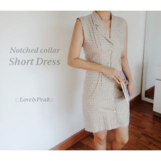 ชุดเดรสสั้น ปกเชิ้ต ลายสกอต (มือสอง) :: LovelyPeak